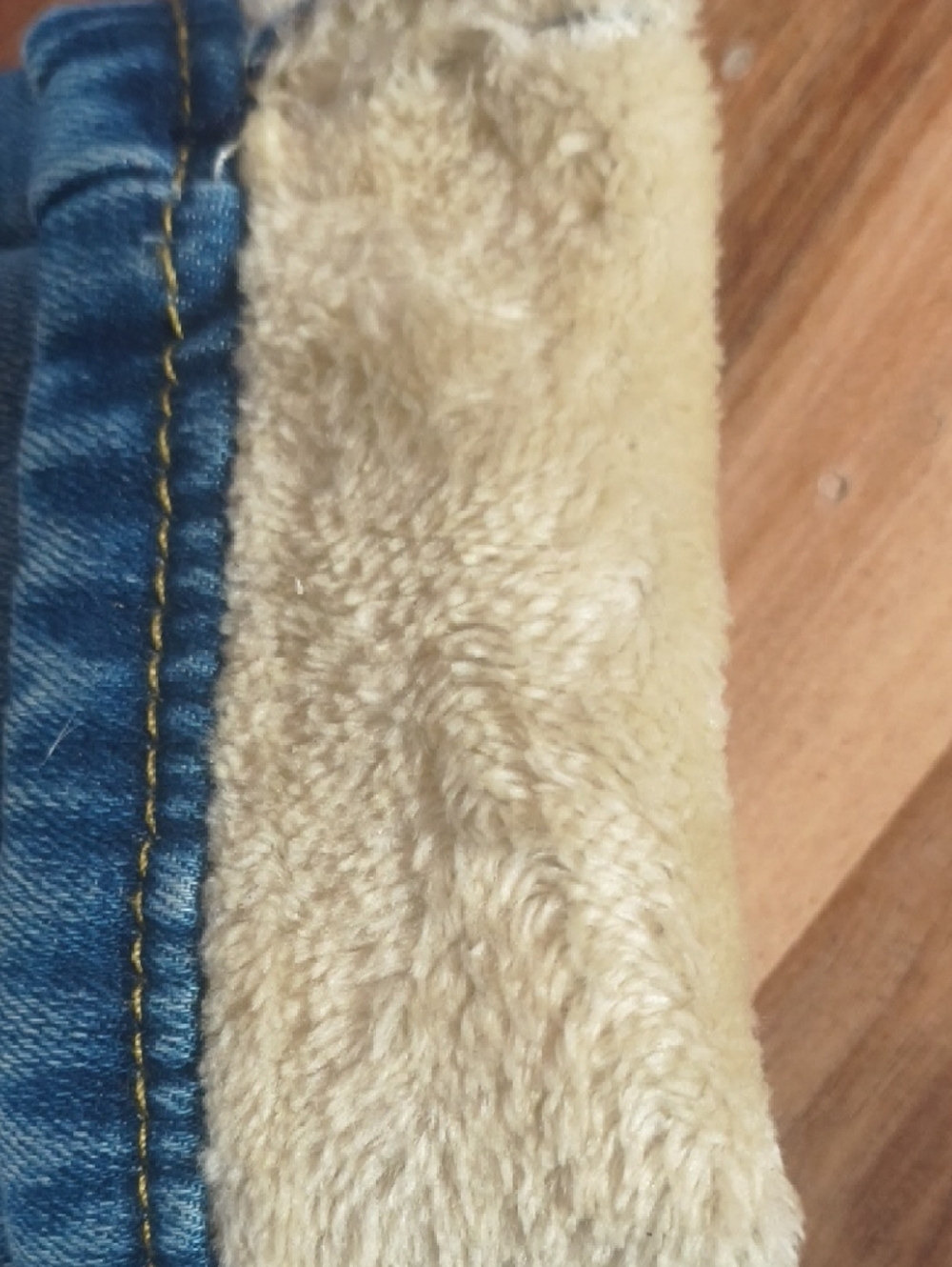Women's Cropped Skinny Sherpa-Lined Jeans - Blue Jeans (Petite 27) - Picture 10 of 13